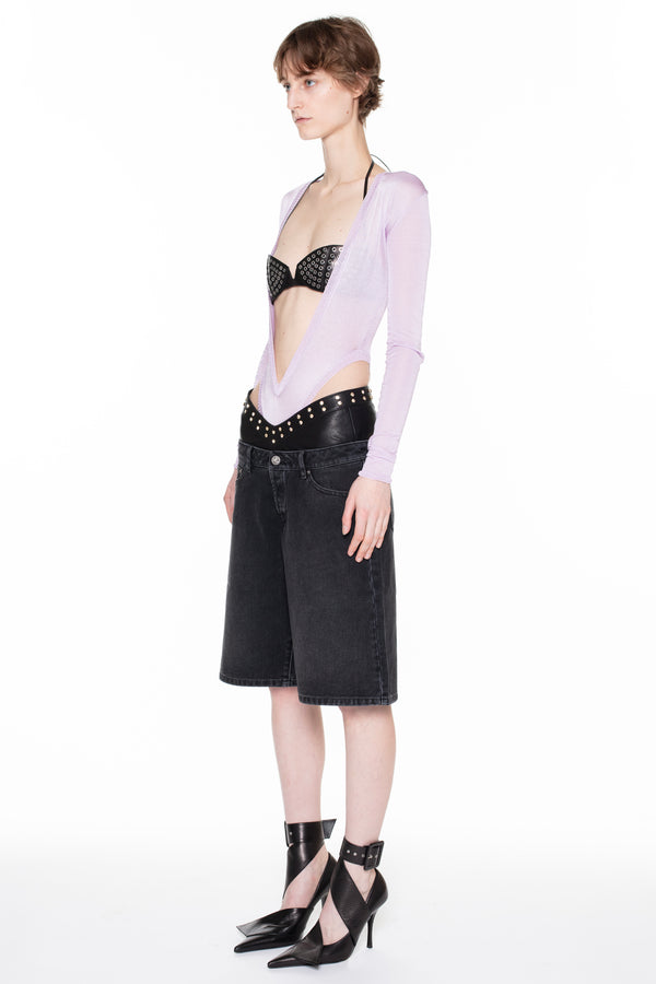 DOUBLE DENIM SHORTS in black DOUBLE DENIM SHORTS in black