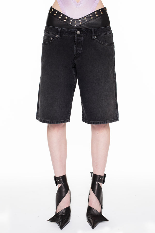 DOUBLE DENIM SHORTS in black DOUBLE DENIM SHORTS in black