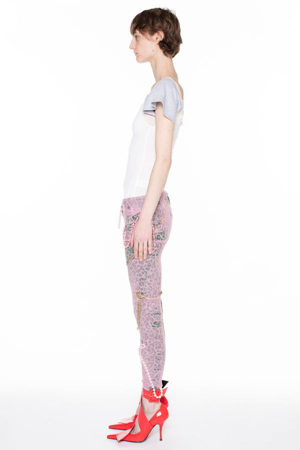 JEWELRY TIGHTS JEANS in grey and pink JEWELRY TIGHTS JEANS in grey and pink