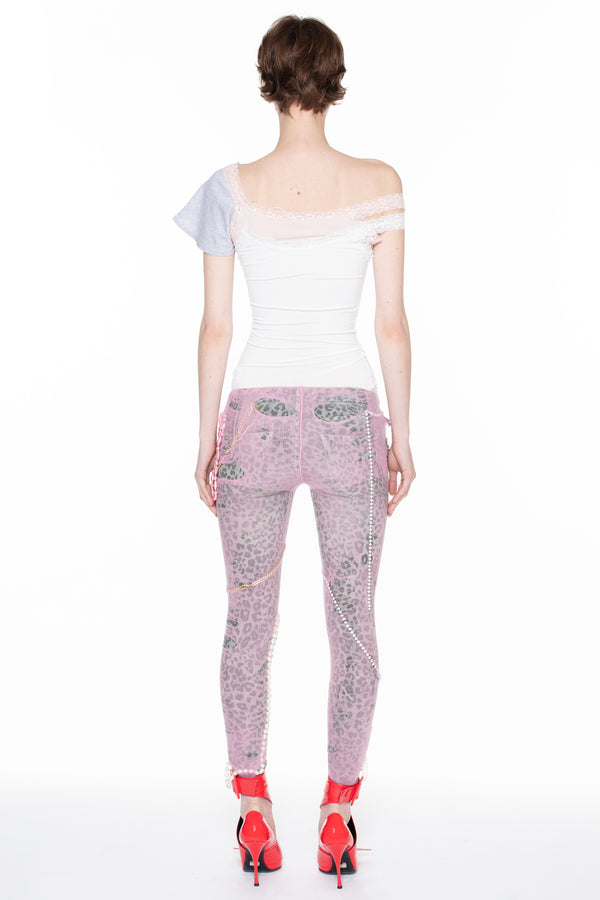 JEWELRY TIGHTS JEANS in grey and pink JEWELRY TIGHTS JEANS in grey and pink