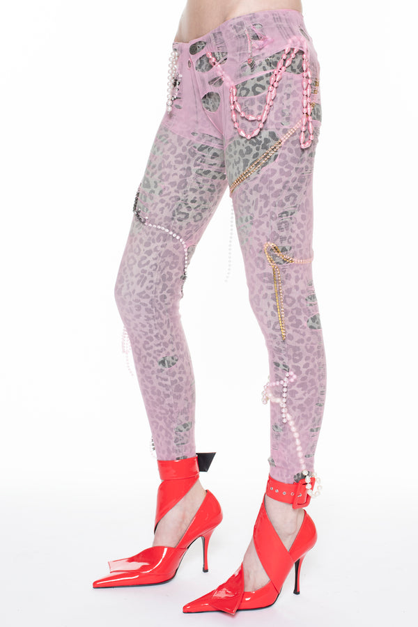 JEWELRY TIGHTS JEANS in grey and pink JEWELRY TIGHTS JEANS in grey and pink