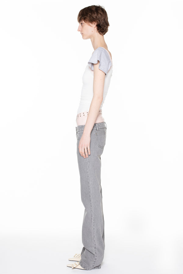 DOUBLE DENIM JEANS in grey and pink DOUBLE DENIM JEANS in grey and pink