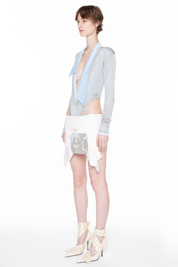 DEEP V-NECK SWEATER in silver DEEP V-NECK SWEATER in silver