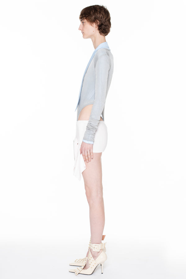 DEEP V-NECK SWEATER in silver DEEP V-NECK SWEATER in silver