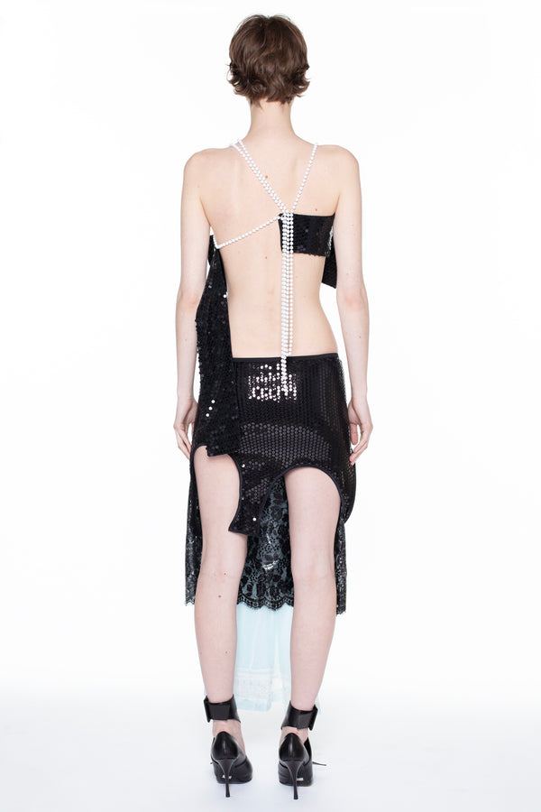FALLING BOW BUSTIER in black FALLING BOW BUSTIER in black