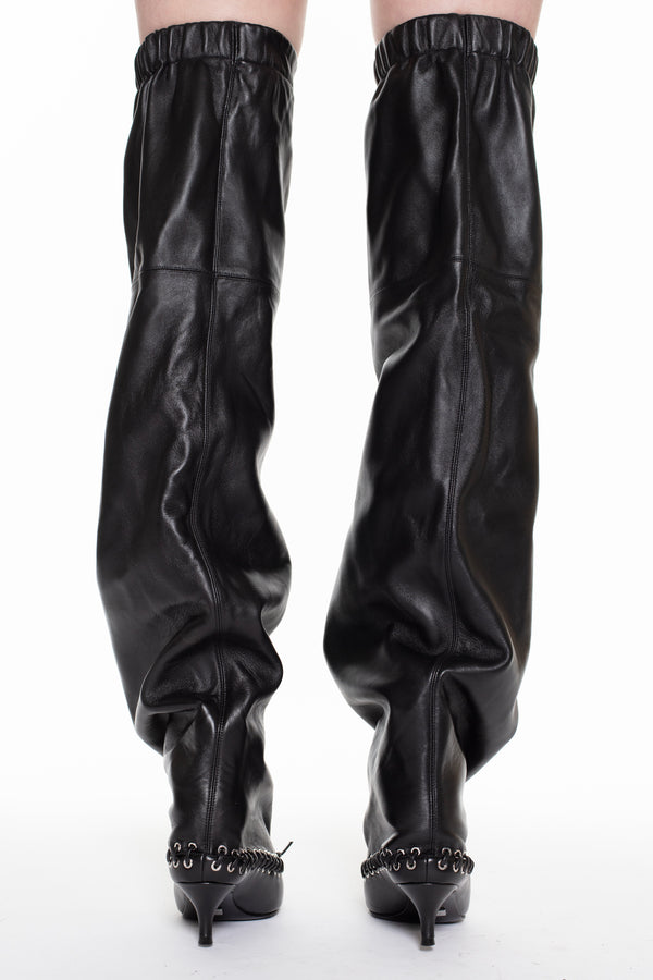 LEVEL BOOT, THIGH HIGH in black nappa LEVEL BOOT, THIGH HIGH in black nappa
