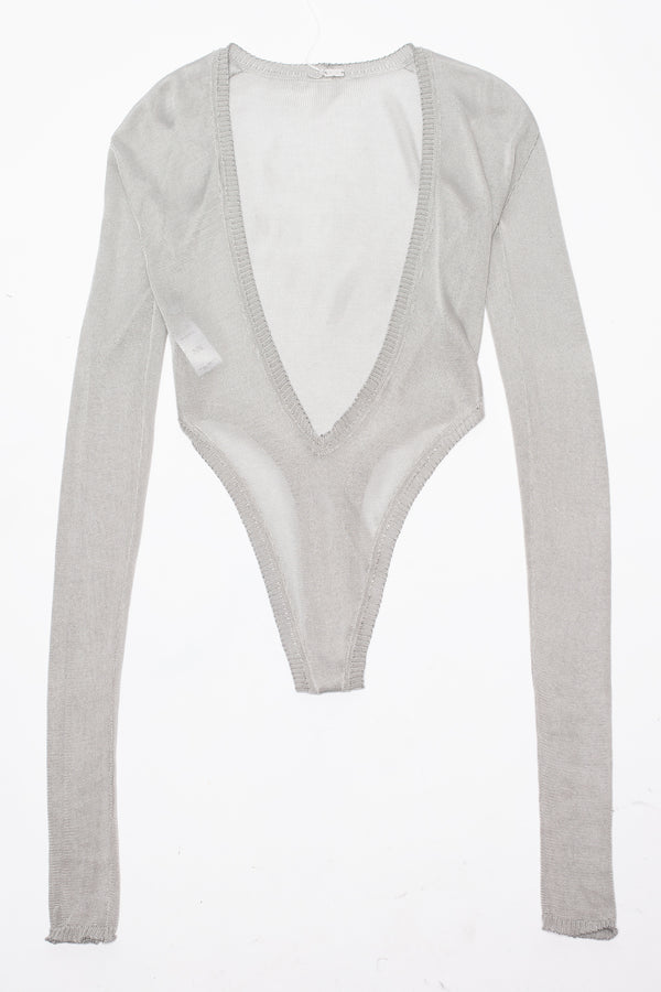 DEEP V-NECK SWEATER in silver DEEP V-NECK SWEATER in silver