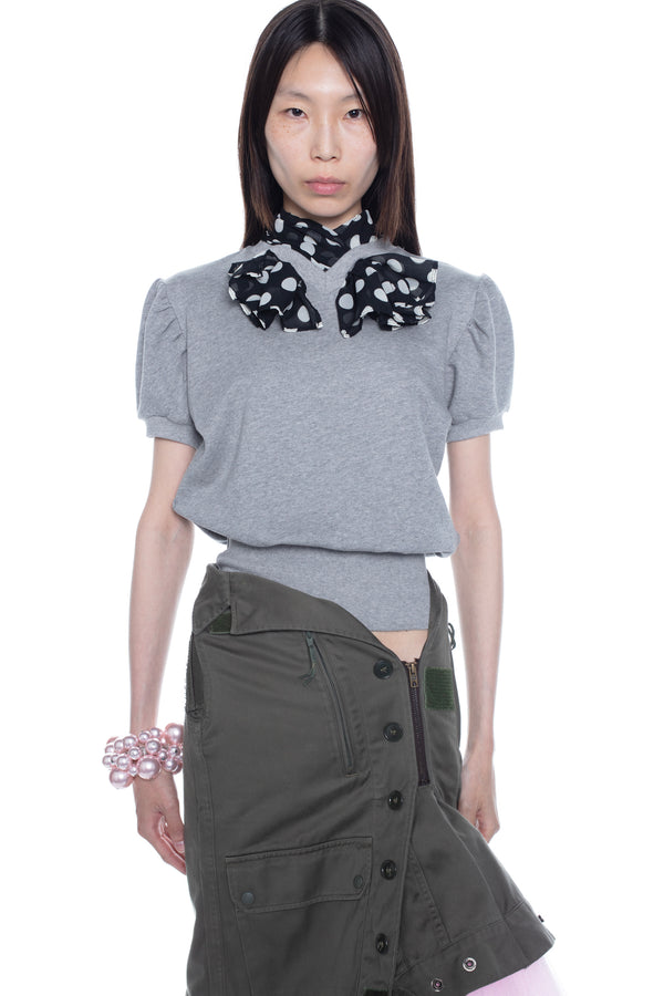 FOULARD TOP in grey FOULARD TOP in grey
