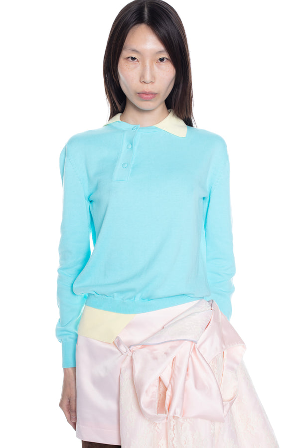 DOUBLE POLO in turquoise and yellow DOUBLE POLO in turquoise and yellow