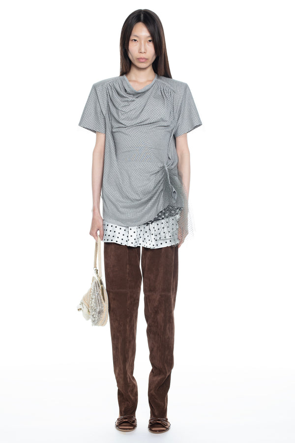 CINCHED T-SHIRT in heather grey CINCHED T-SHIRT in heather grey