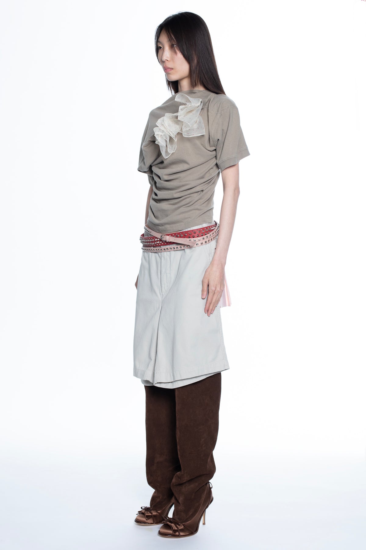 REVERSIBLE CARGO SKIRT in beige
