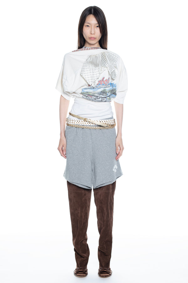 REVERSIBLE SWEATSHORT SKIRT in heather grey REVERSIBLE SWEATSHORT SKIRT in heather grey