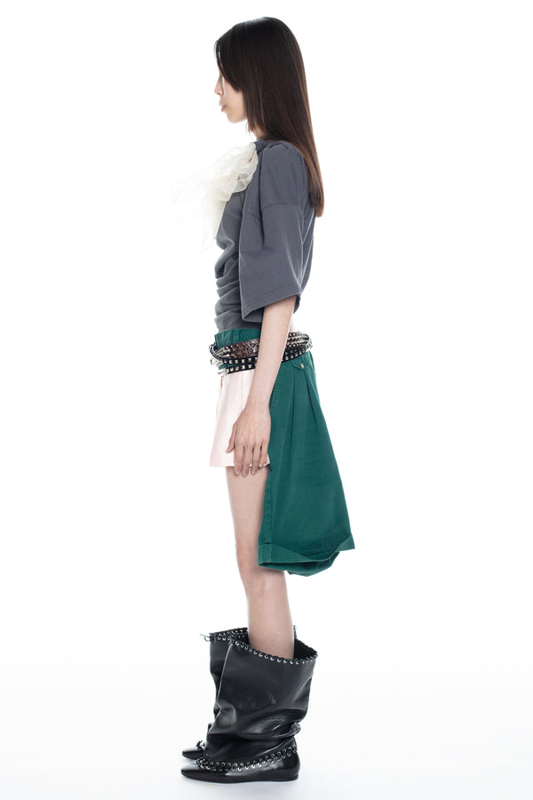 REVERSIBLE CARGO SKIRT in green REVERSIBLE CARGO SKIRT in green