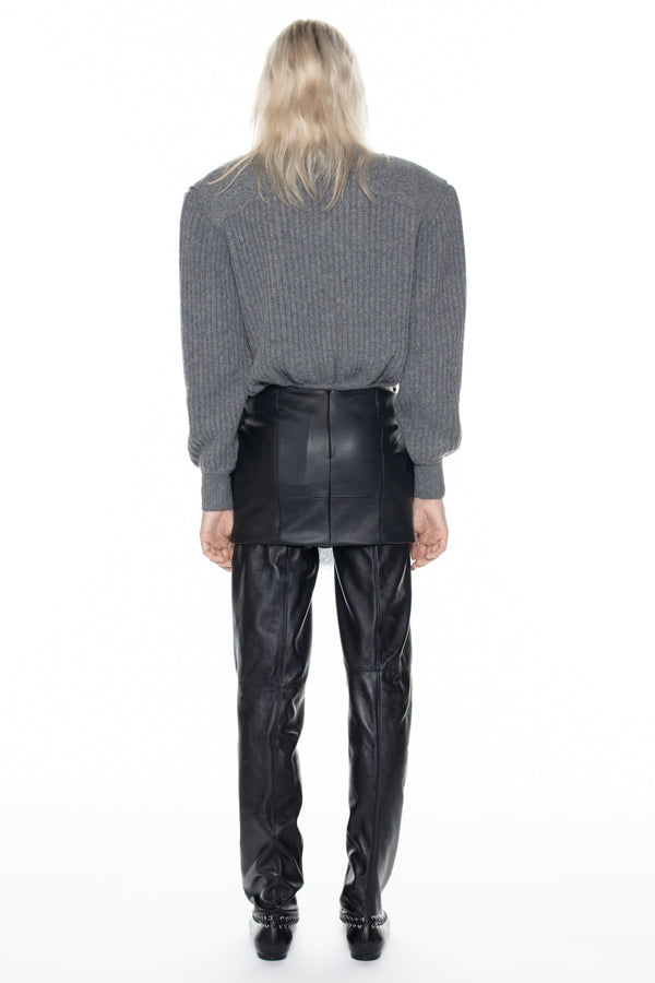 SCRUNCH LEATHER SKIRT in black SCRUNCH LEATHER SKIRT in black