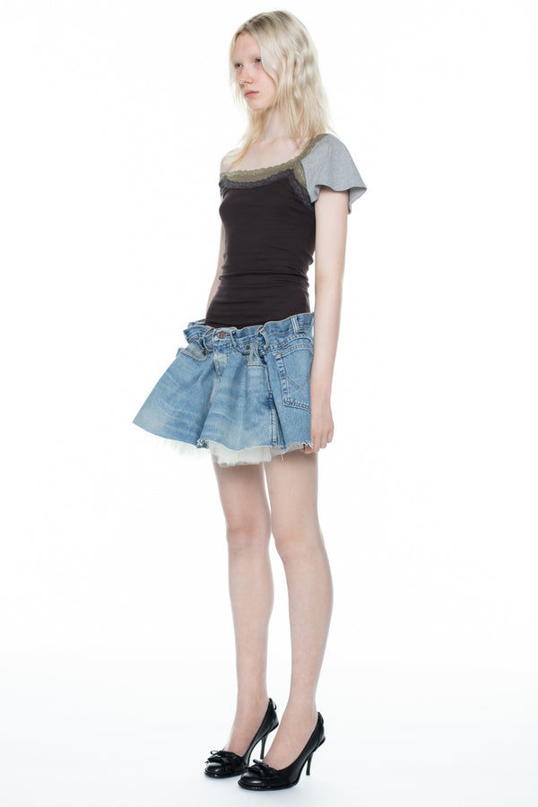 DOUBLE TANK TOP in brown and army DOUBLE TANK TOP in brown and army