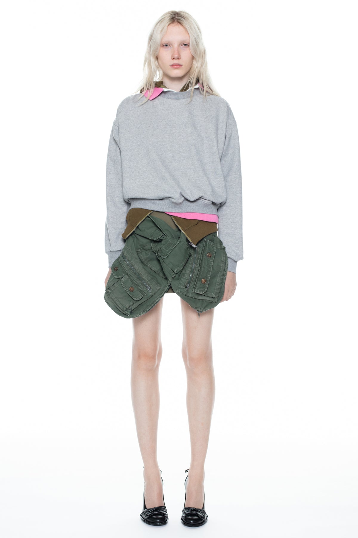 TWISTED CARGO SKIRT in khaki