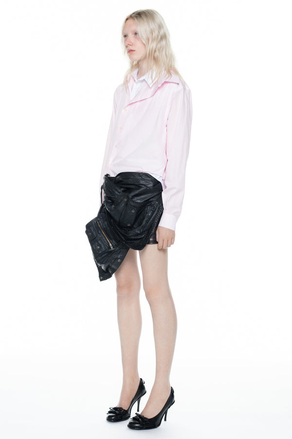 TWISTED LEATHER CARGO SKIRT in black TWISTED LEATHER CARGO SKIRT in black