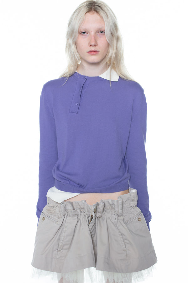 DOUBLE POLO in lavendar and white DOUBLE POLO in lavendar and white
