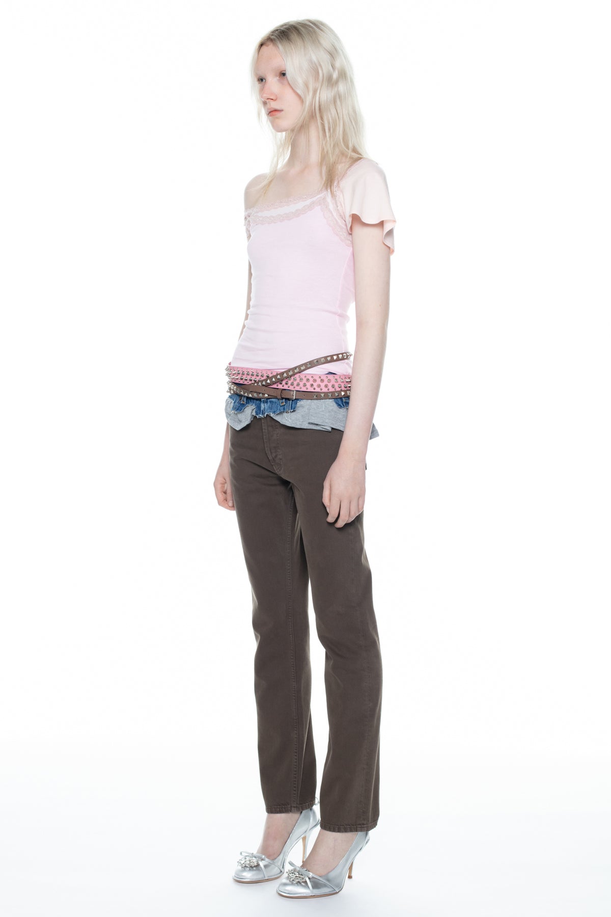 DOUBLE JEANS in brown, blue, and grey