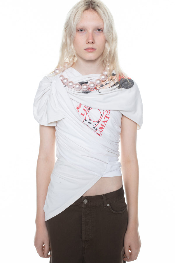 TWISTED NECKLACE T-SHIRT in white TWISTED NECKLACE T-SHIRT in white