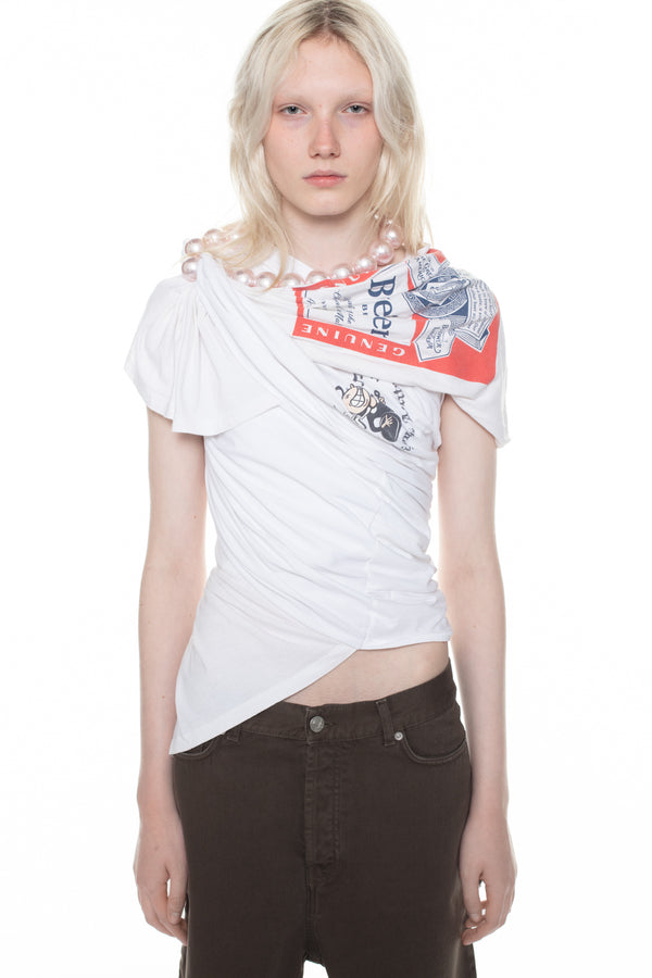 TWISTED NECKLACE T-SHIRT in white TWISTED NECKLACE T-SHIRT in white