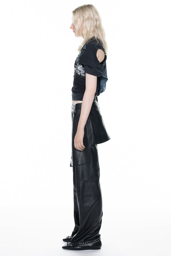 DISPLAY LEATHER SHORTS in black DISPLAY LEATHER SHORTS in black