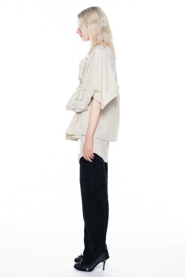 TWISTED SHIRT DRESS in cream TWISTED SHIRT DRESS in cream
