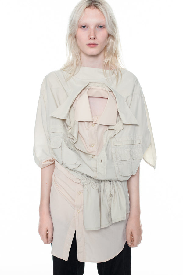 TWISTED SHIRT DRESS in cream TWISTED SHIRT DRESS in cream