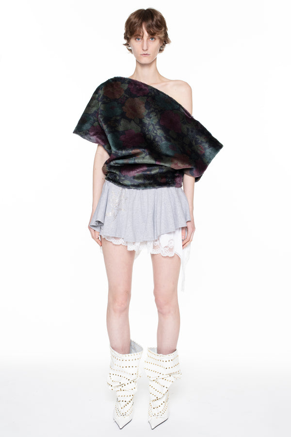 STUFFED T-SHIRT SKIRT in grey