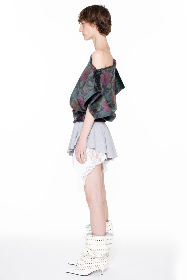 STUFFED T-SHIRT SKIRT in grey