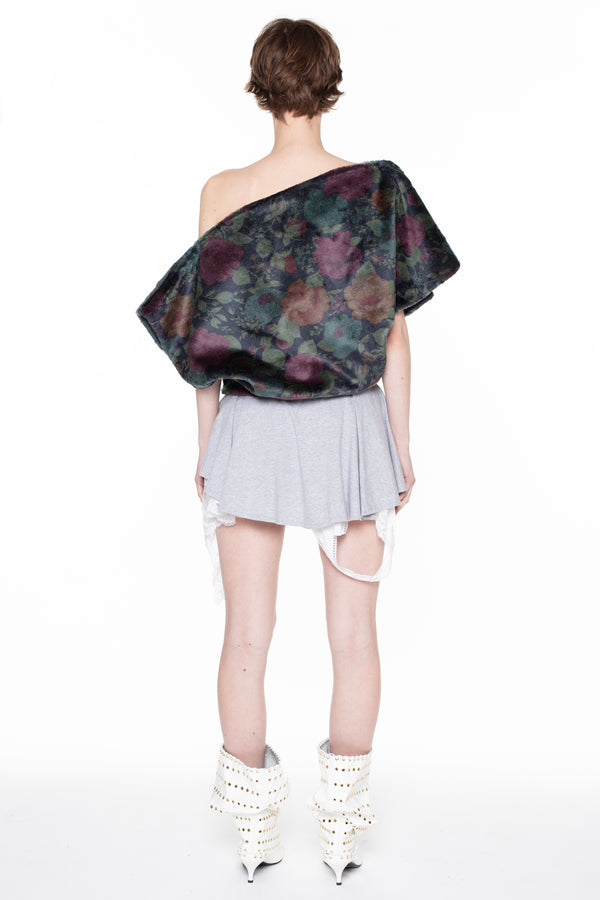 STUFFED T-SHIRT SKIRT in grey