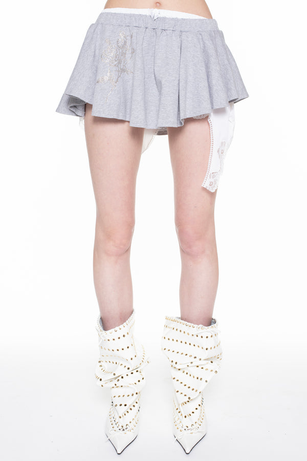 STUFFED T-SHIRT SKIRT in grey