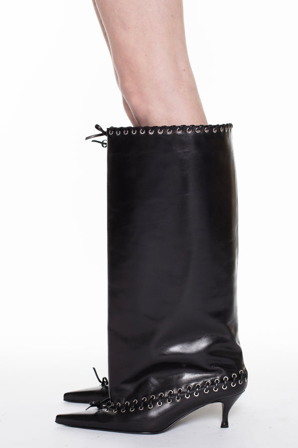 LEVEL BOOT, KNEE HIGH in black nappa