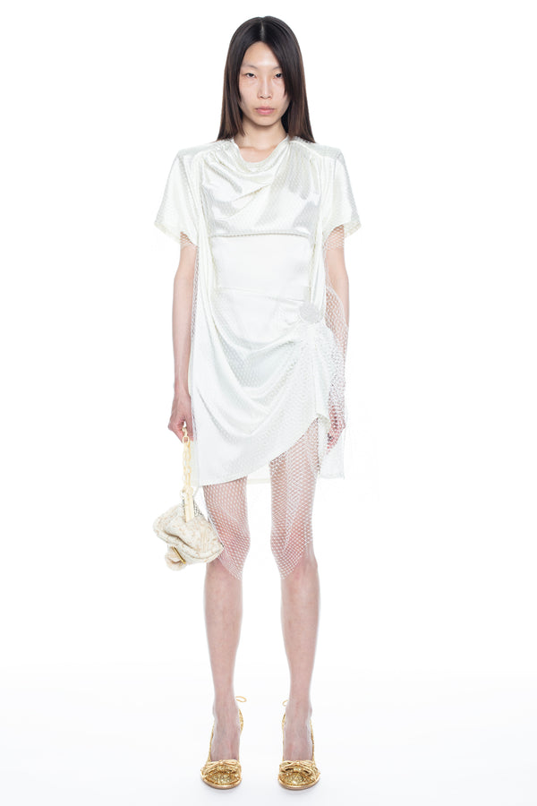 CINCHED WEDDING DRESS in cream