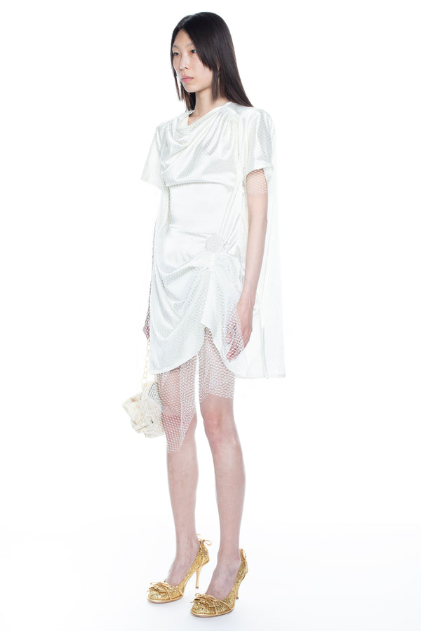 CINCHED WEDDING DRESS in cream