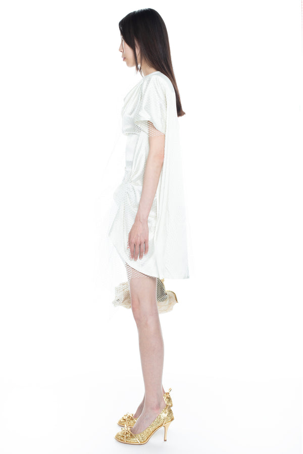 CINCHED WEDDING DRESS in cream