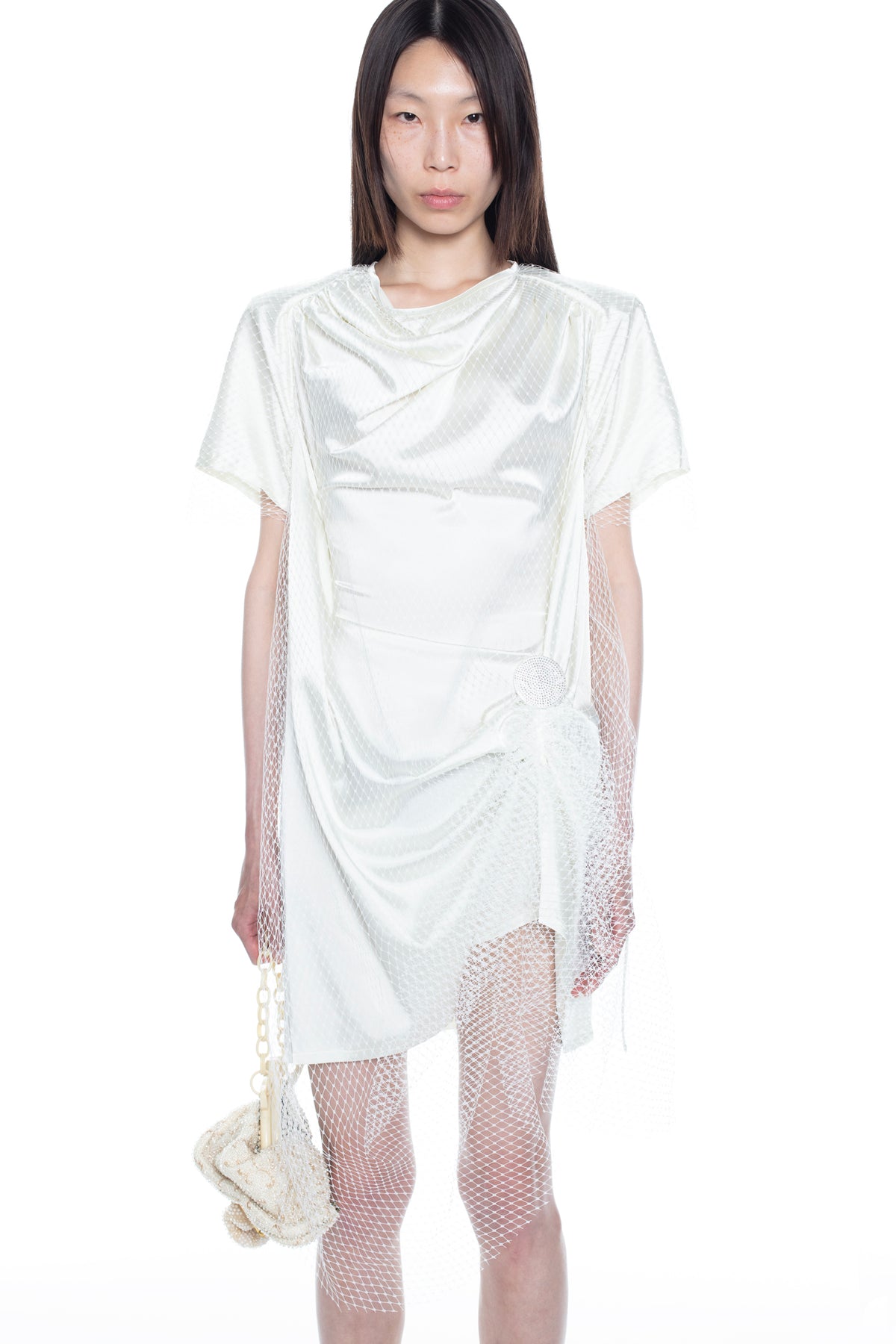 CINCHED WEDDING DRESS in cream