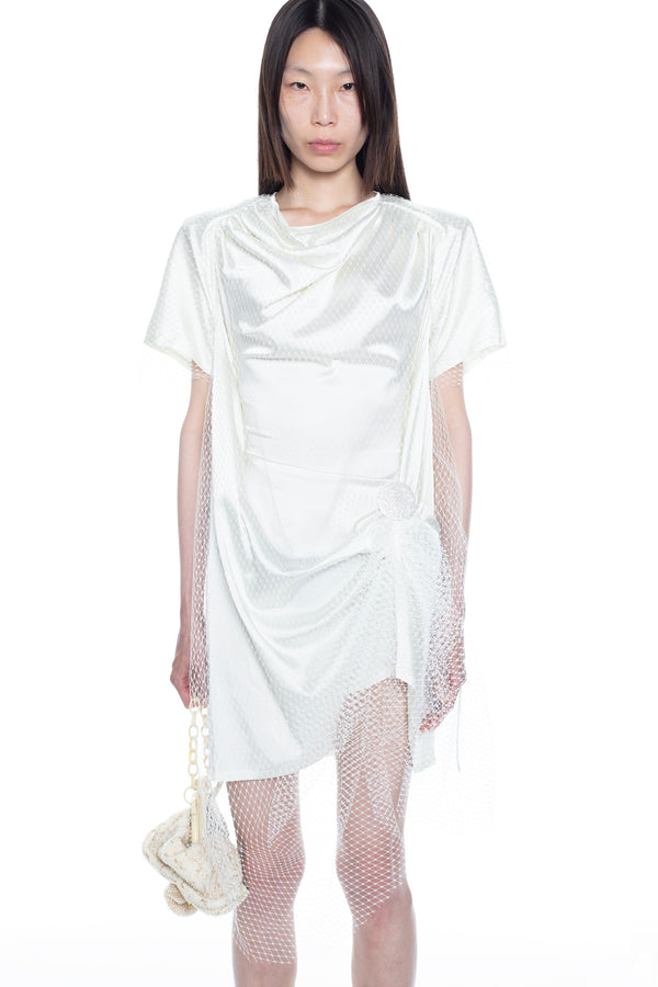 CINCHED WEDDING DRESS in cream