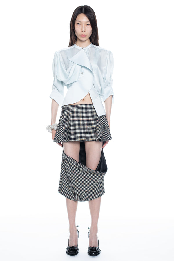 SLICED PENCIL SKIRT in tartan