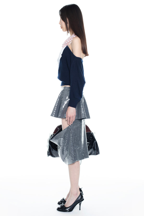 SLICED PENCIL SKIRT in grey