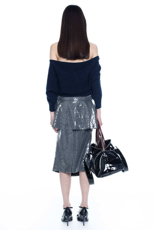 SLICED PENCIL SKIRT in grey