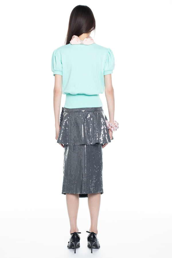 FOULARD TOP in turquoise