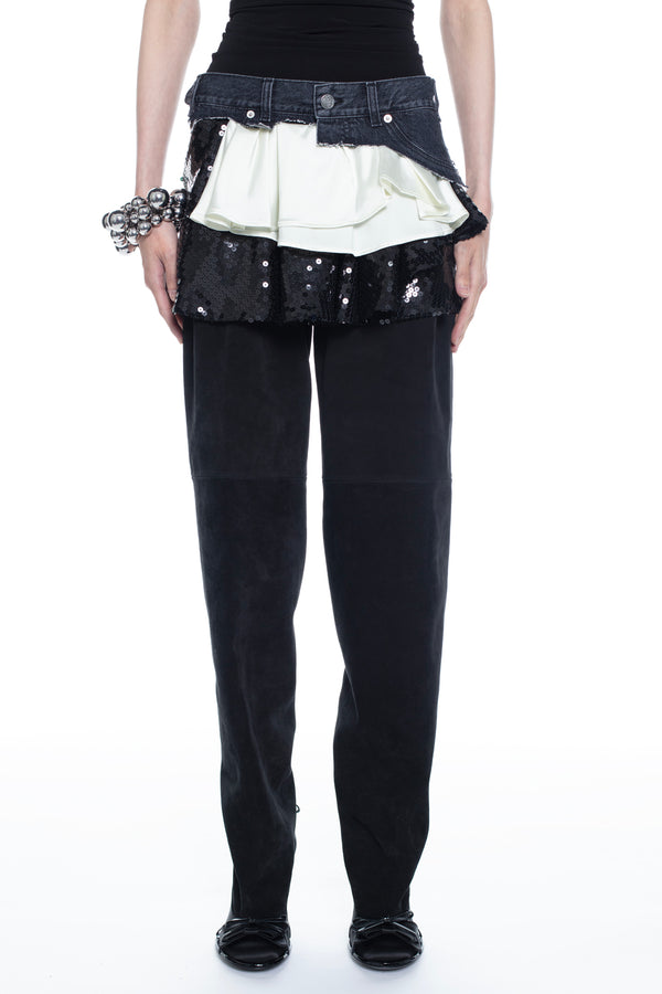 SEQUIN TRIPLE SKIRT in black