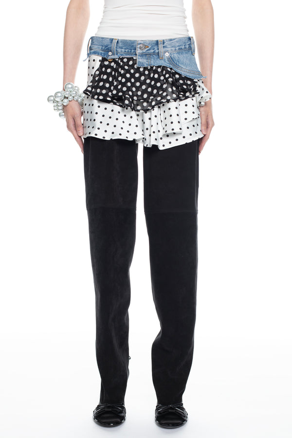 POLKA DOT TRIPLE SKIRT in light blue