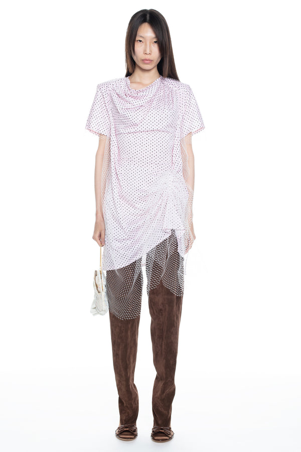 CINCHED PYJAMA DRESS in pink