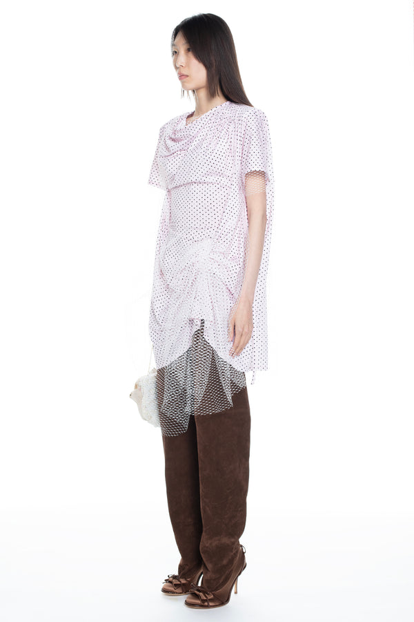 CINCHED PYJAMA DRESS in pink