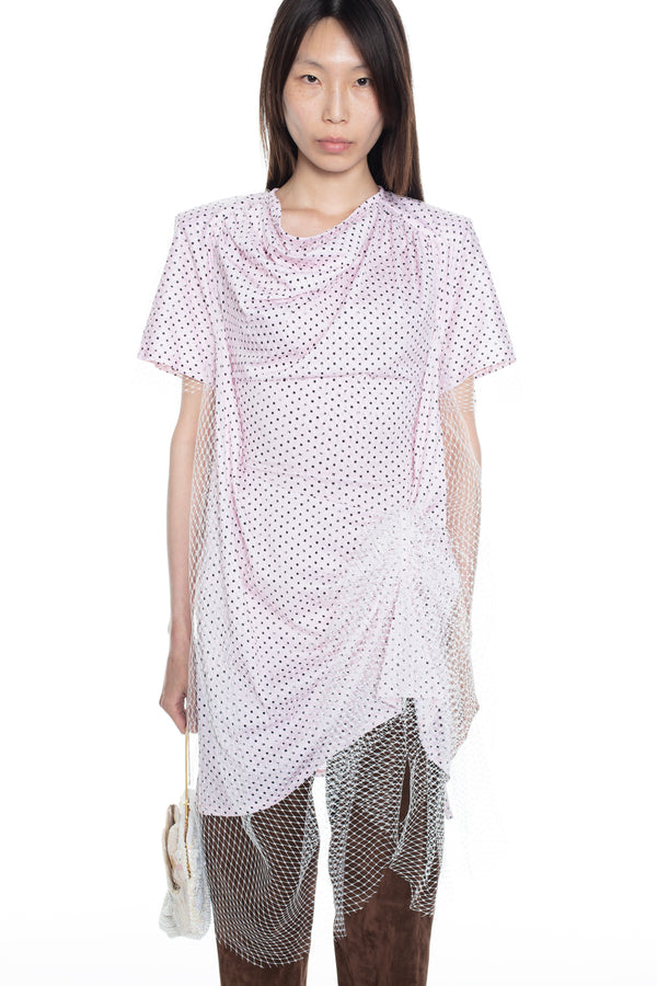 CINCHED PYJAMA DRESS in pink