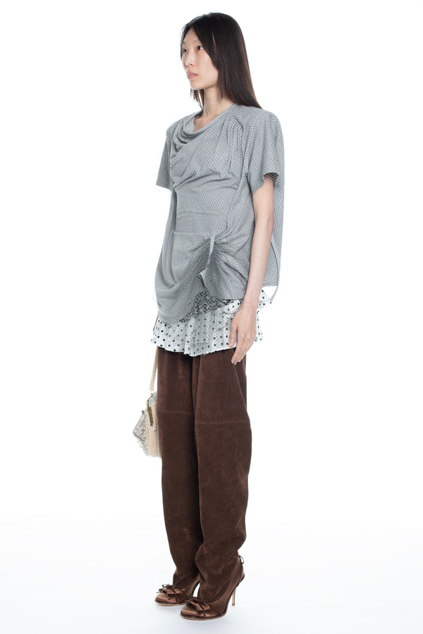 CINCHED T-SHIRT in heather grey