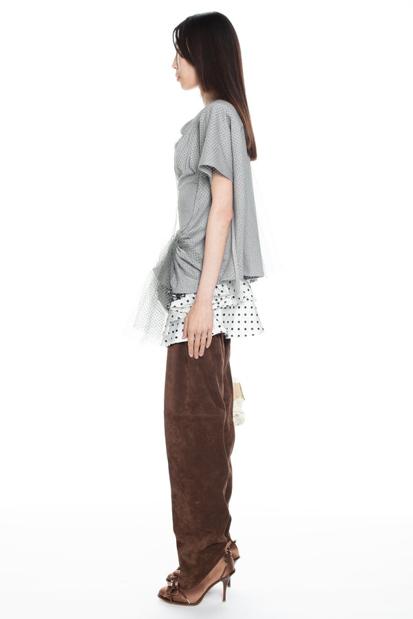 CINCHED T-SHIRT in heather grey