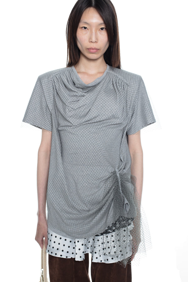 CINCHED T-SHIRT in heather grey